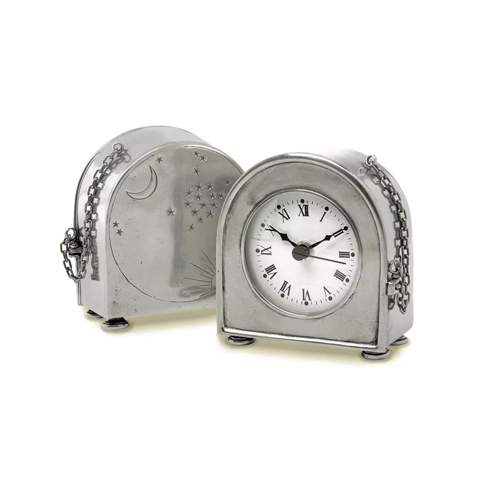 Table Clock by Match Pewter
