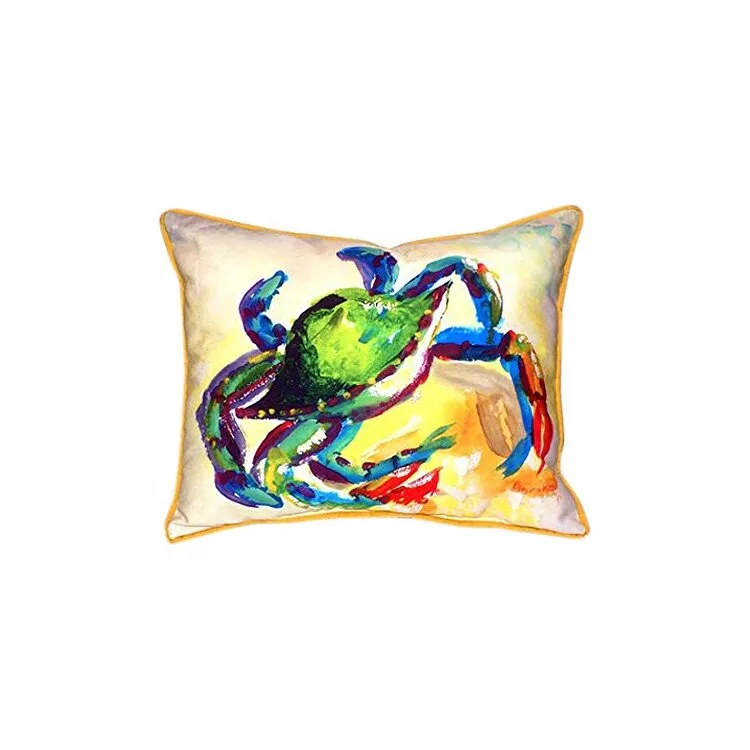 Teal Crab Extra Large Zippered Pillow 20x24