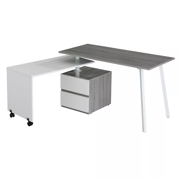 Techni Mobili Rotating Desk - Modern L-Shape Workstation