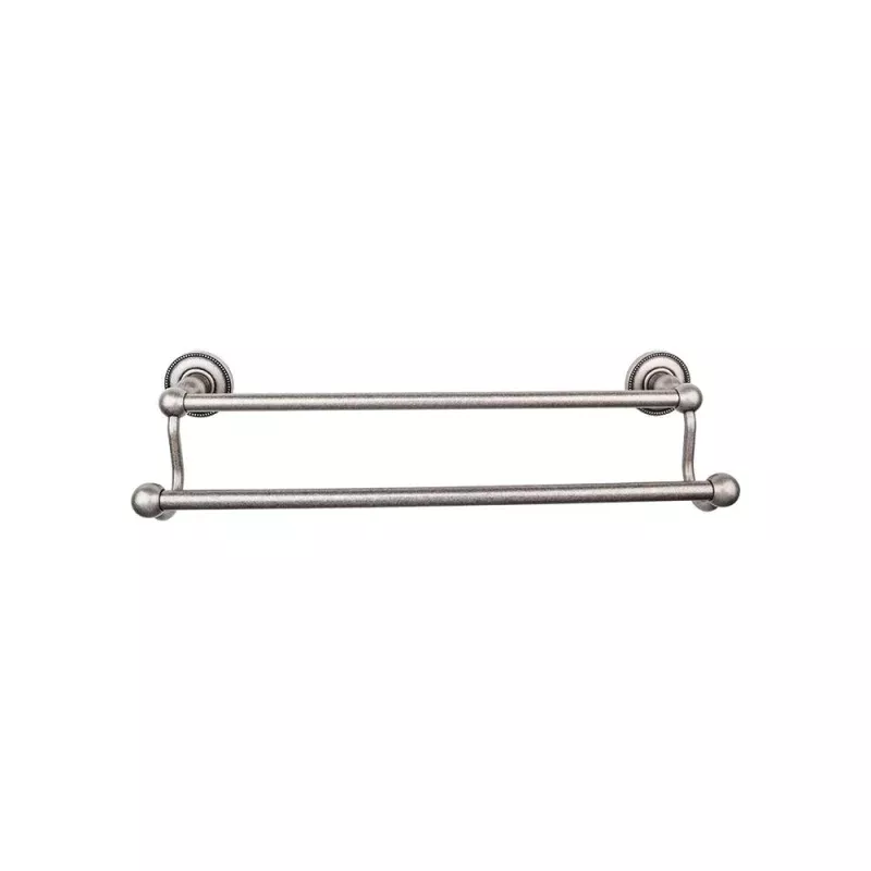 Top Knobs Edwardian Double Bath Towel Bar - Beaded Backplate