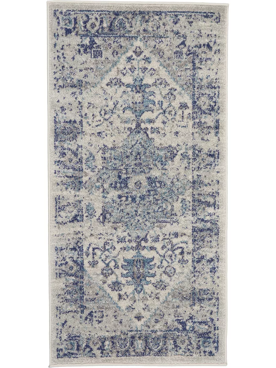 Tranquil TRA06 Ivory/Light Blue 2'3" x 7'3" Rug