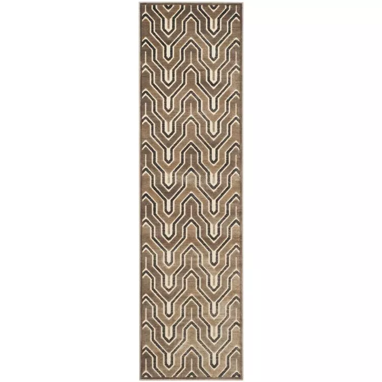 Transitional Camel/Cream Viscose Pile Rug 11x8