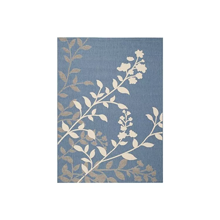 Transitional Polypropylene Blue Beige Rectangle Rug 11x8 - Safavieh