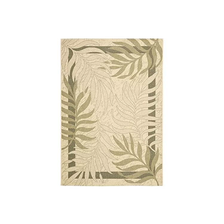 Transitional Polypropylene Rugs Cream Green