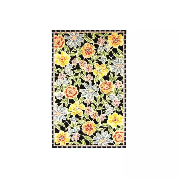 Transitional Rug - Chelsea Wool Pile -Black Style-D