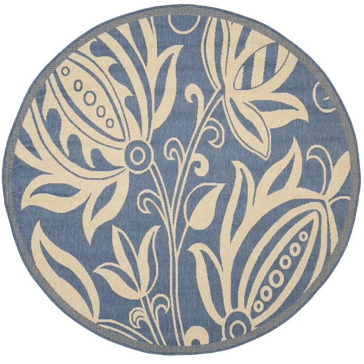 Transitional Rug - Courtyard Polypropylene -Blue/Natural