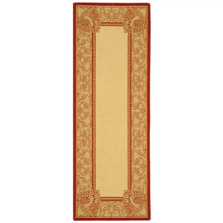 Transitional Rug - Courtyard Polypropylene -Natural/Red