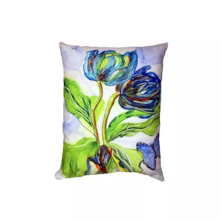 Tulips & Morpho No Cord Pillow 16x20