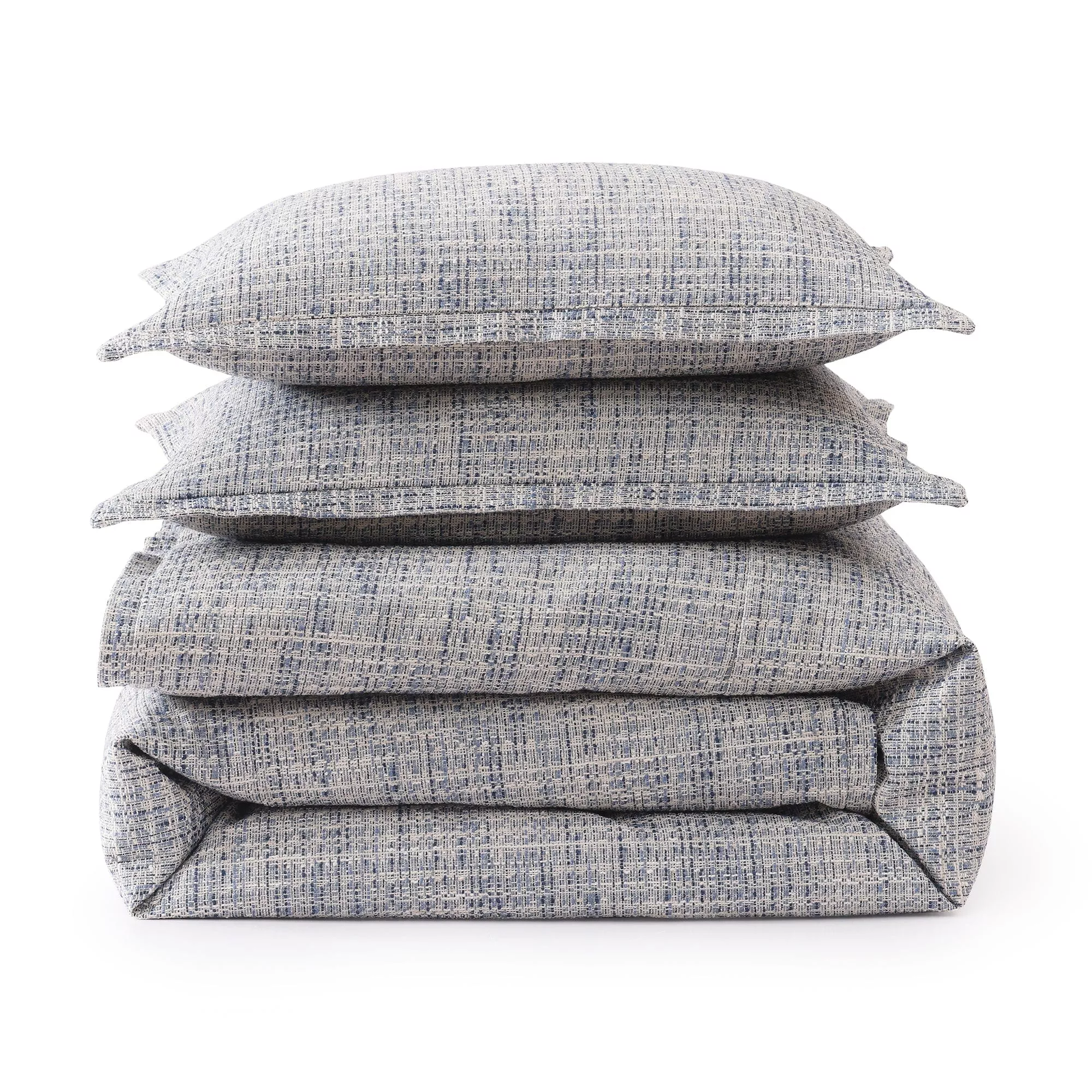 Tweed Blue King Duvet Cover Set