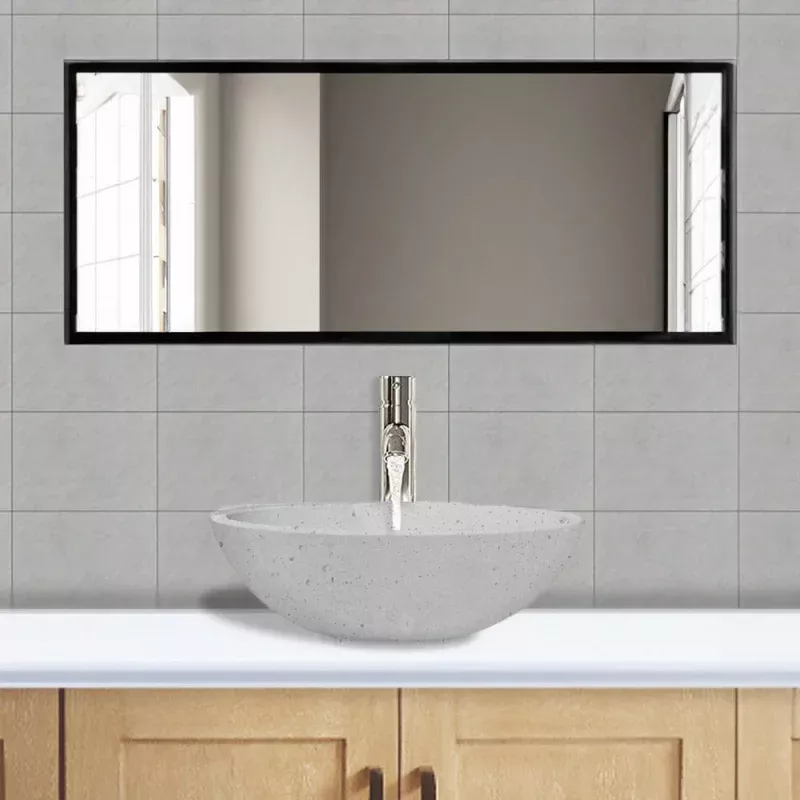 Umper Round Cast Concrete Vessel Sink - Light Grey