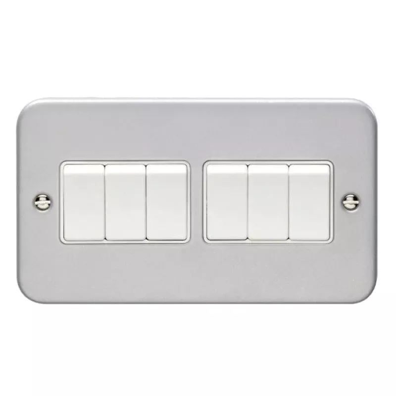 Utility 6 Gang Switch - Grey