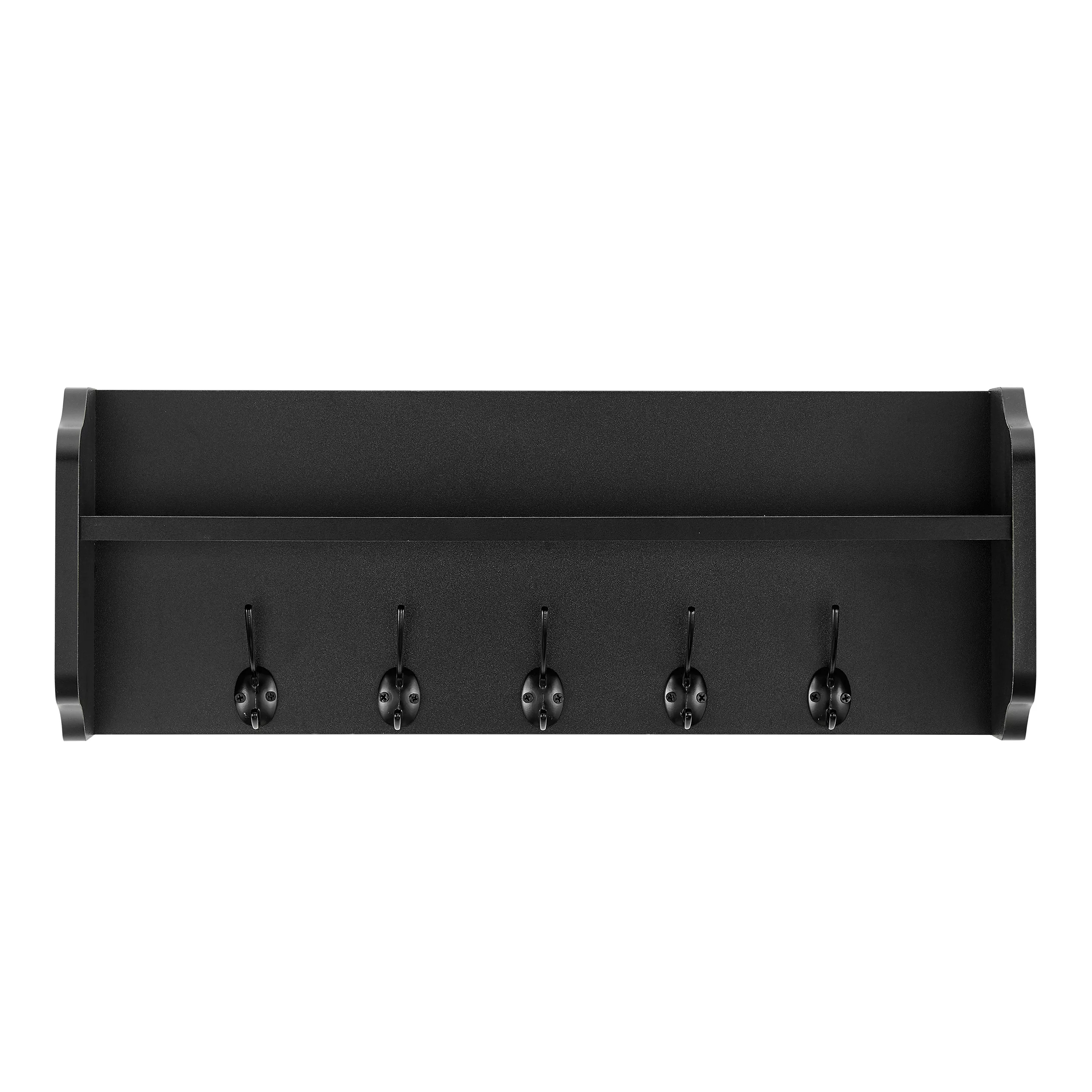 Utility Coat Rack Wall Shelf Organizer with Hooks