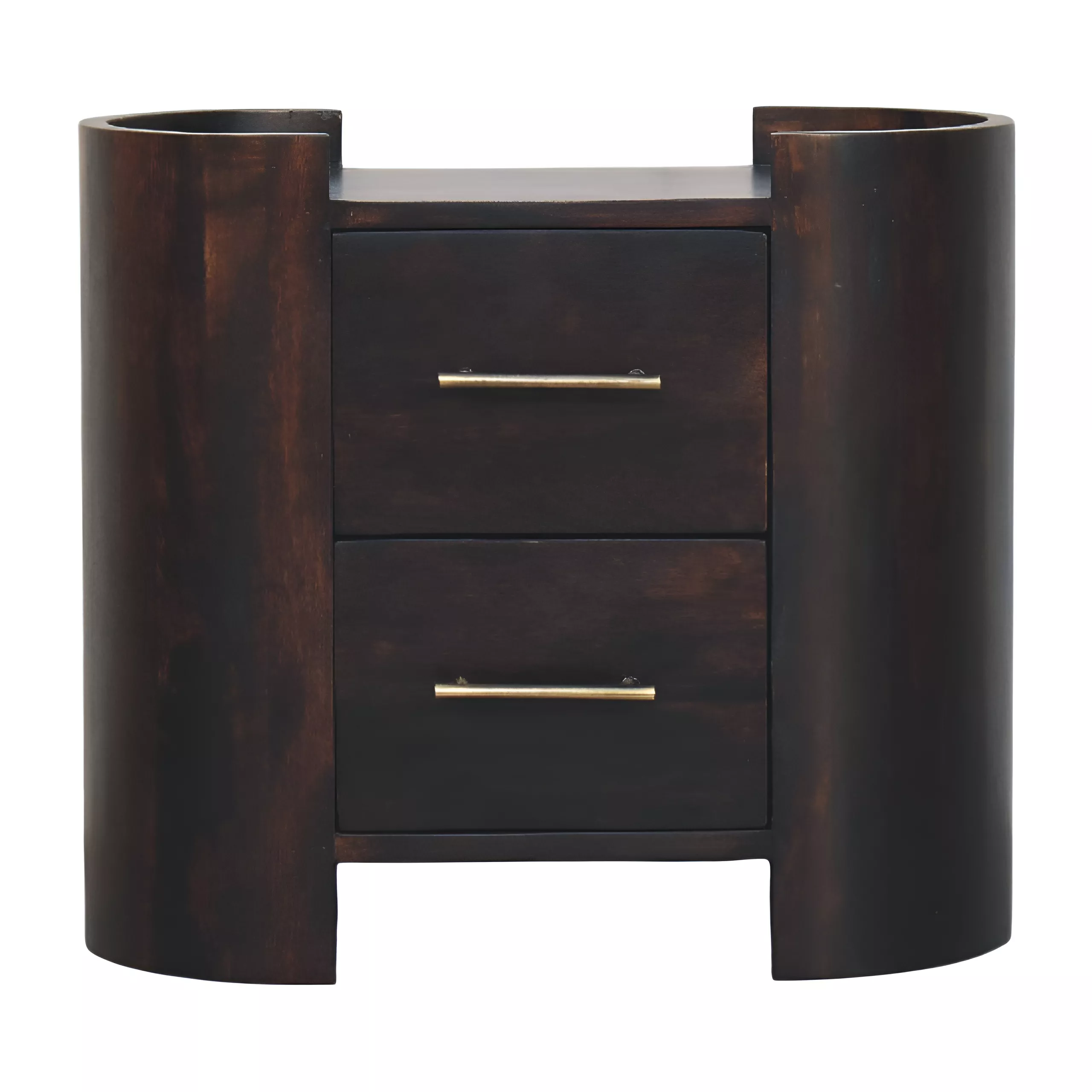 Velvet Mocha Curve Bedside