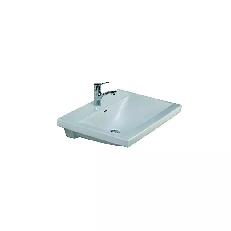 Wall - Mounted Rectangular Basin, Vitreous China, 650mm Size - Barclay Products