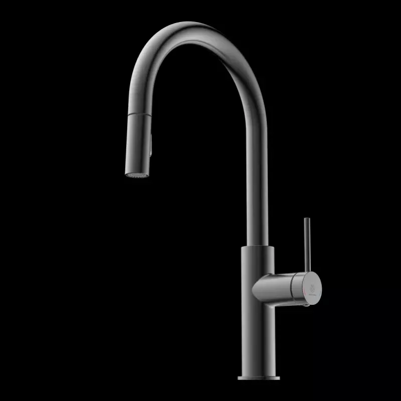 Wasserwerk Kitchen Faucet with Arch Pull-Down Spout in Matte Graphite
