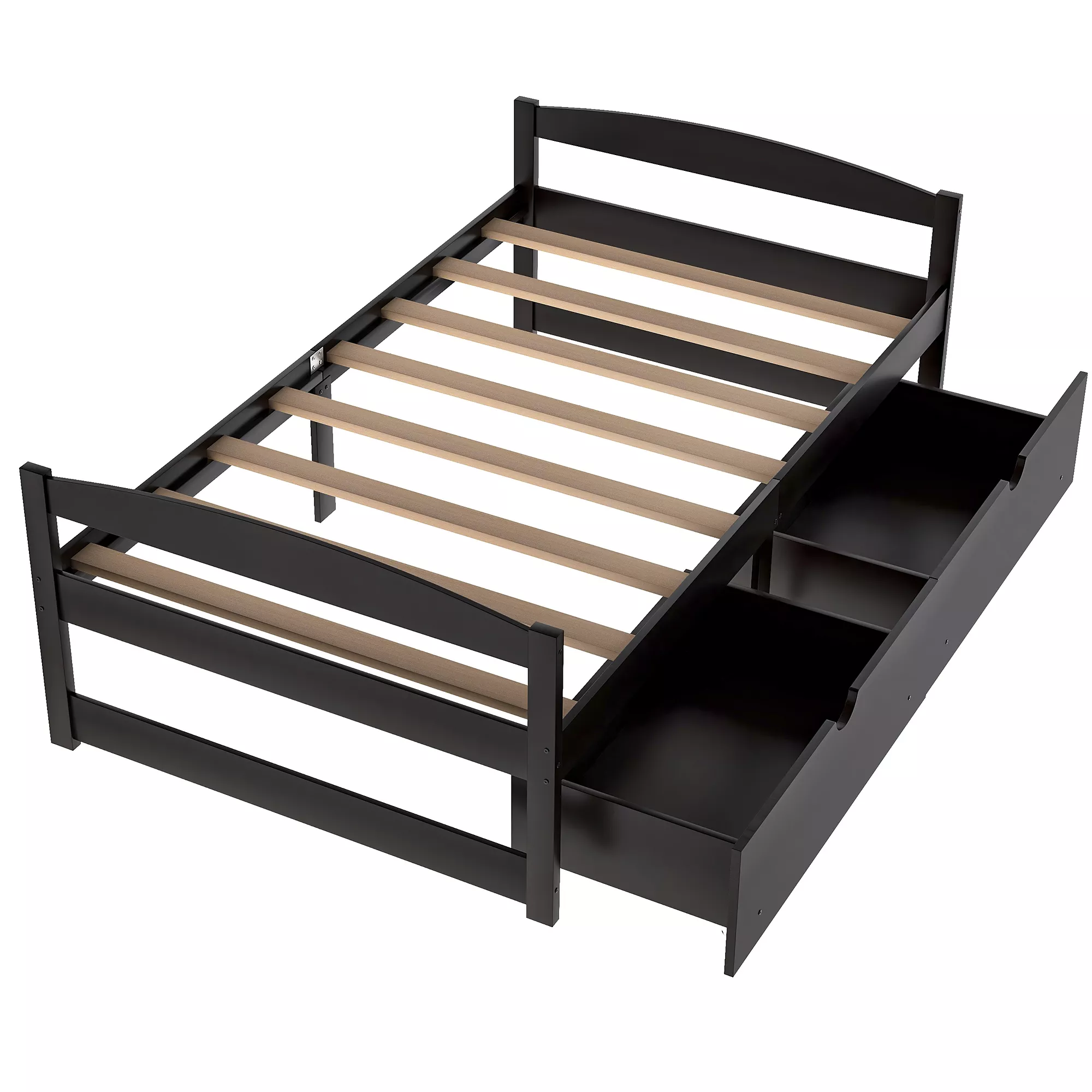 Whisen Twin Size Platform Bed with 2 Drawers