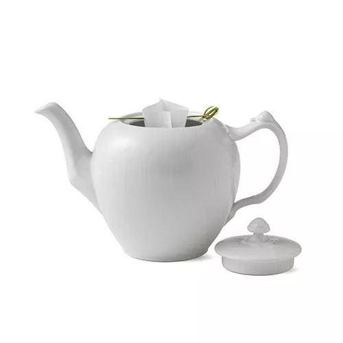 White Fluted Teapot by Royal Copenhagen