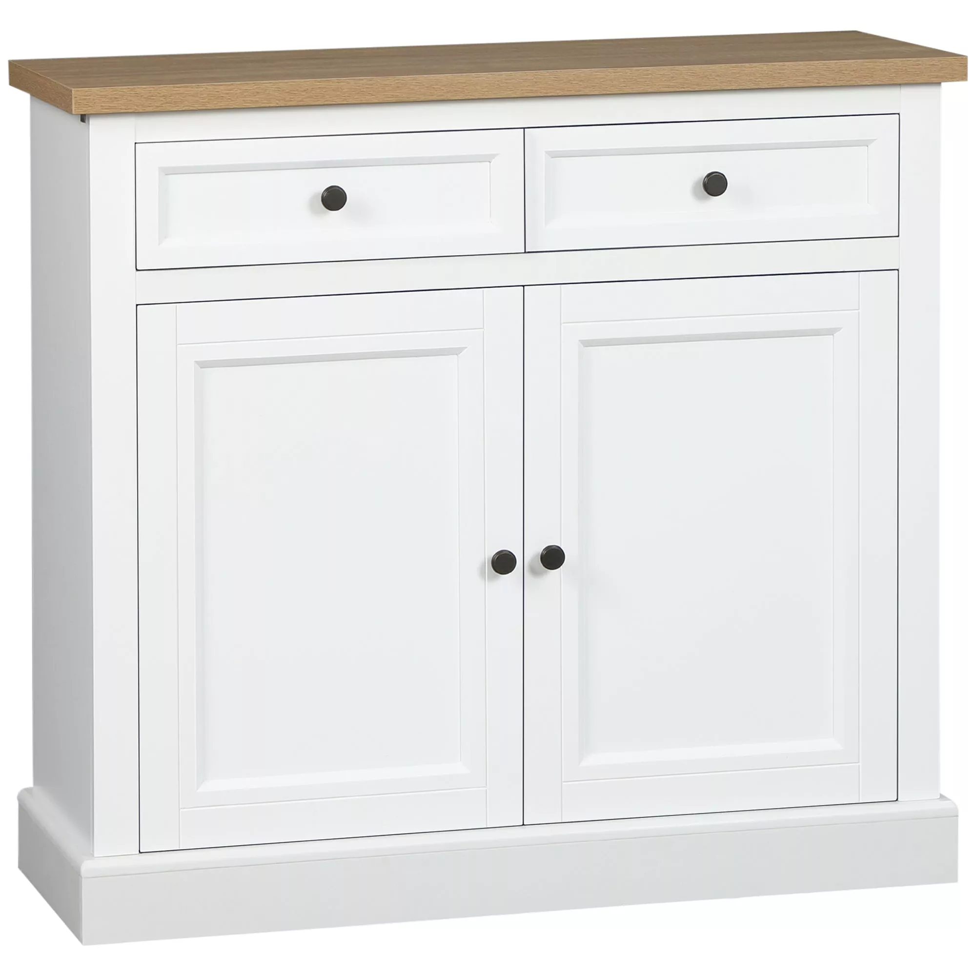 White Kitchen Buffet: Sideboard Cabinet for Living Room & Entryway