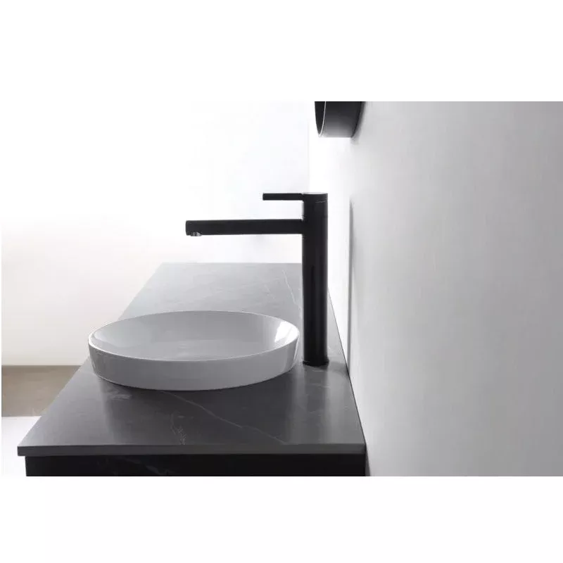 White semi inset basin Round 400mm