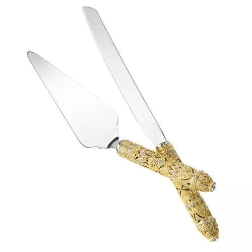 Windsor Dessert Knife and Cake Serving Set, Gold by Olivia Riegel