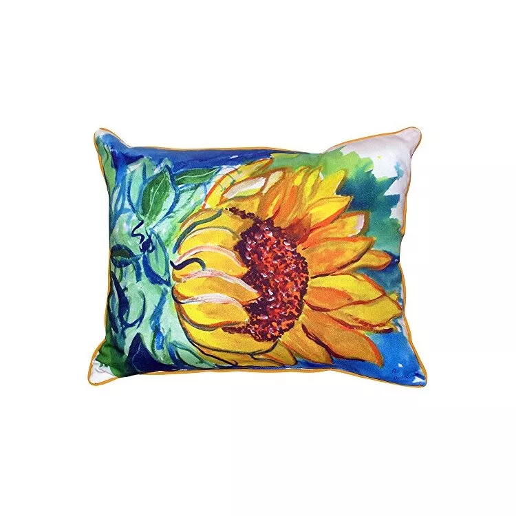 Windy Sunflower Extra Large Zippered Pillow 20x24