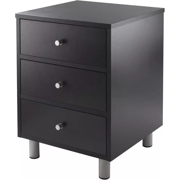 Winsome Daniel Accent Table, Nightstand, Black and Slate Gray
