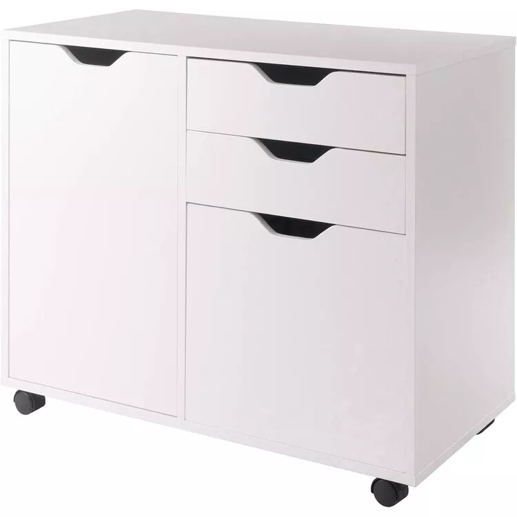 Winsome Halifax 2-Section Mobile Filing Cabinet, White