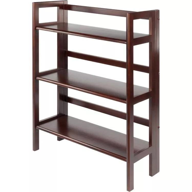 Winsome Terry Stackable 3-Tier Foldable Shelf, Walnut