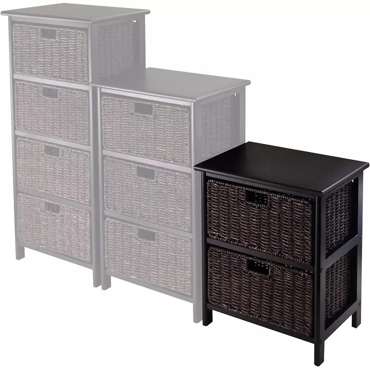 Winsome Wood Omaha Storage Rack with Foldable Baskets