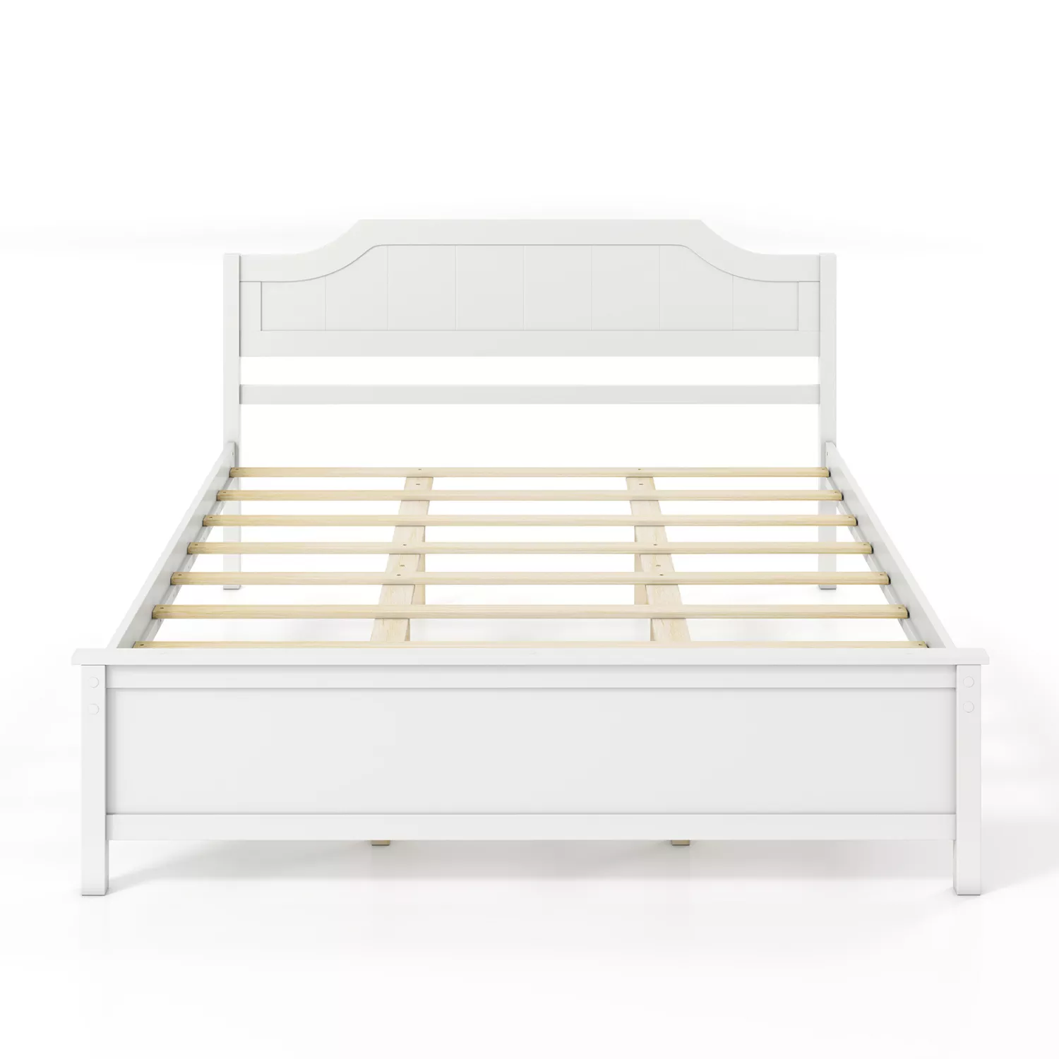 Wooden Platform Bed Frame with Headboard for Modern Bedroom