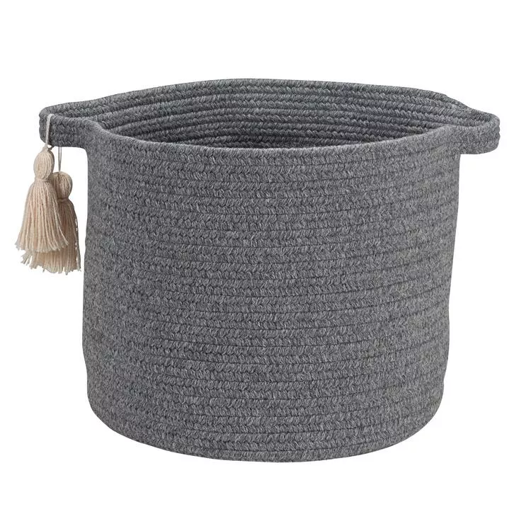Wool Storage Basket, Rustic Farmhouse Style, Round Shape - Colonial Mills