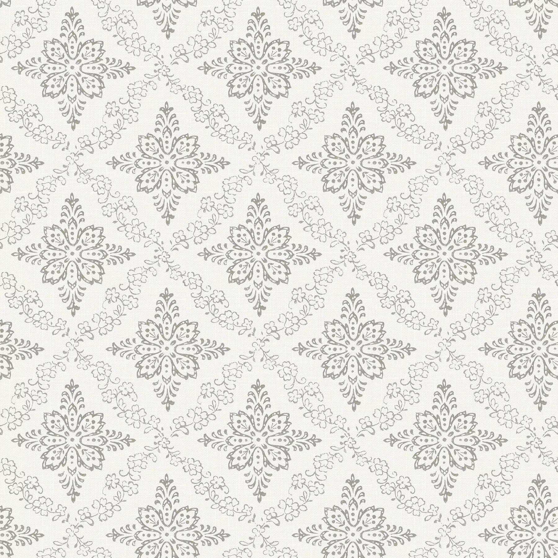 Wynonna Light Grey Geometric Floral Wallpaper (Set of 2)