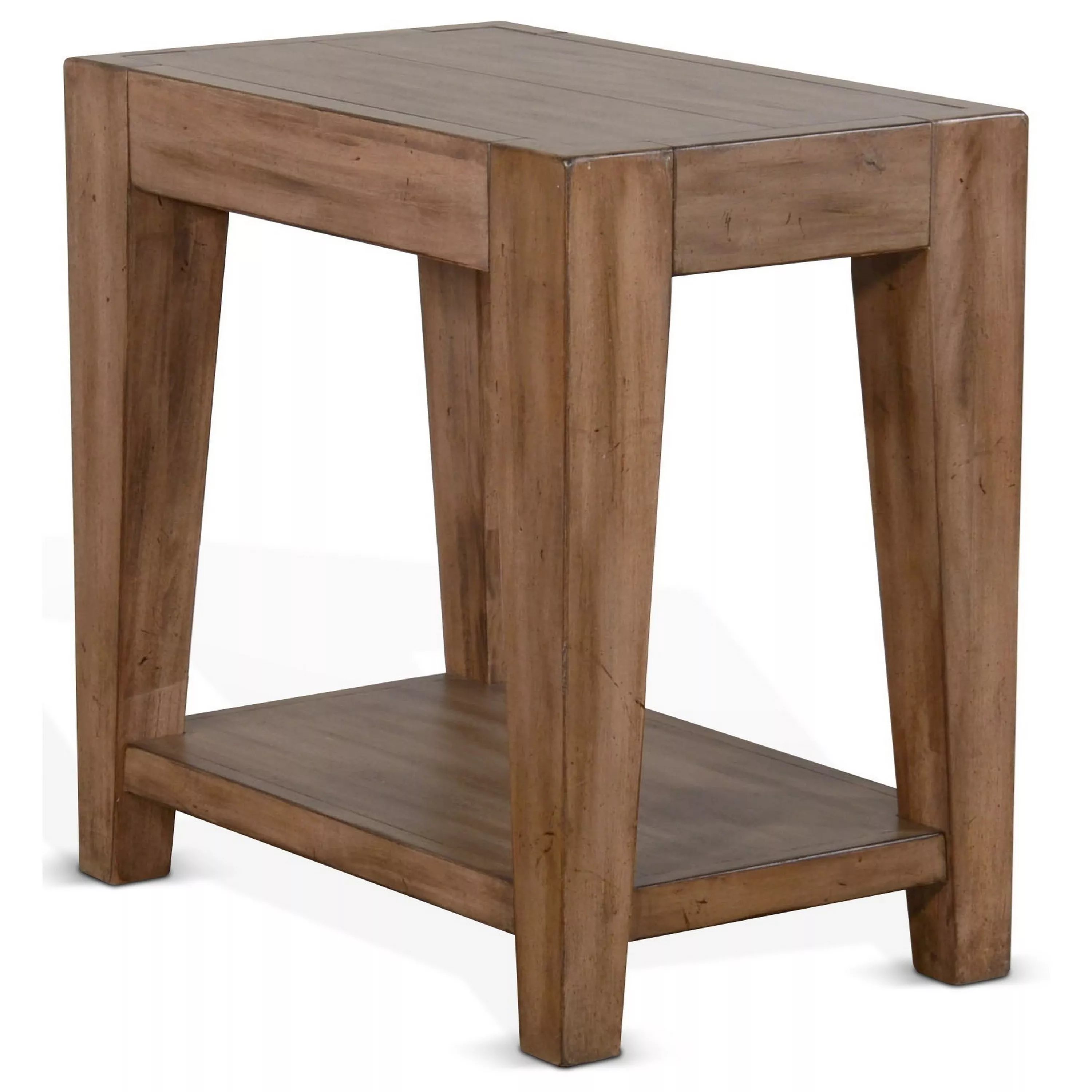 Yael Accent Side Table, Tapered Legs, 25 Inch Rectangular, Brown