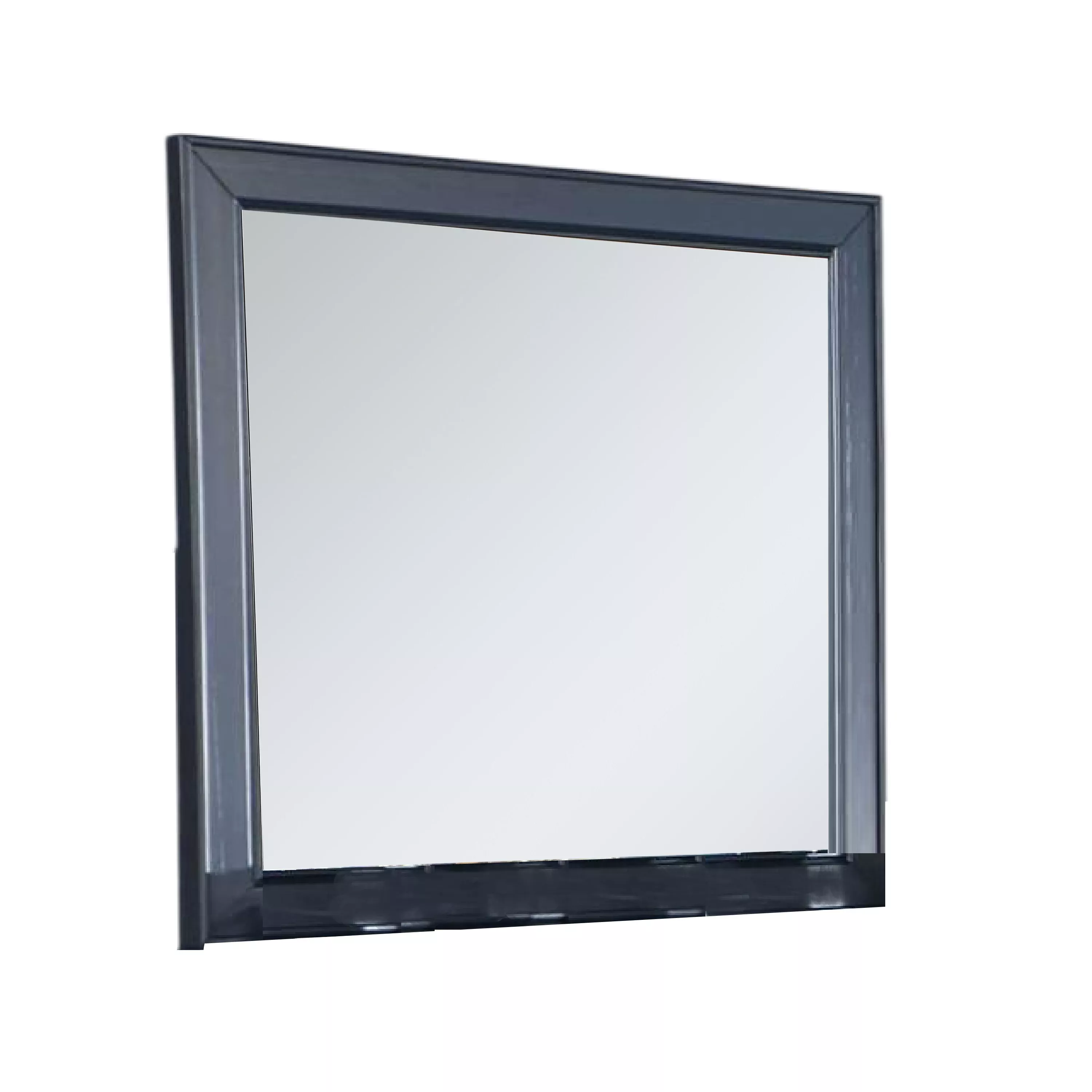 Zeny Dresser Mirror, 40 Inch Rectangular, Slate Blue Solid Wood Frame