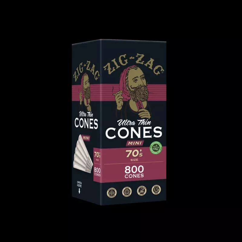 Zig-Zag 70's Ultra-Thin Bulk Cones - (800 Per Bulk Cones Box)