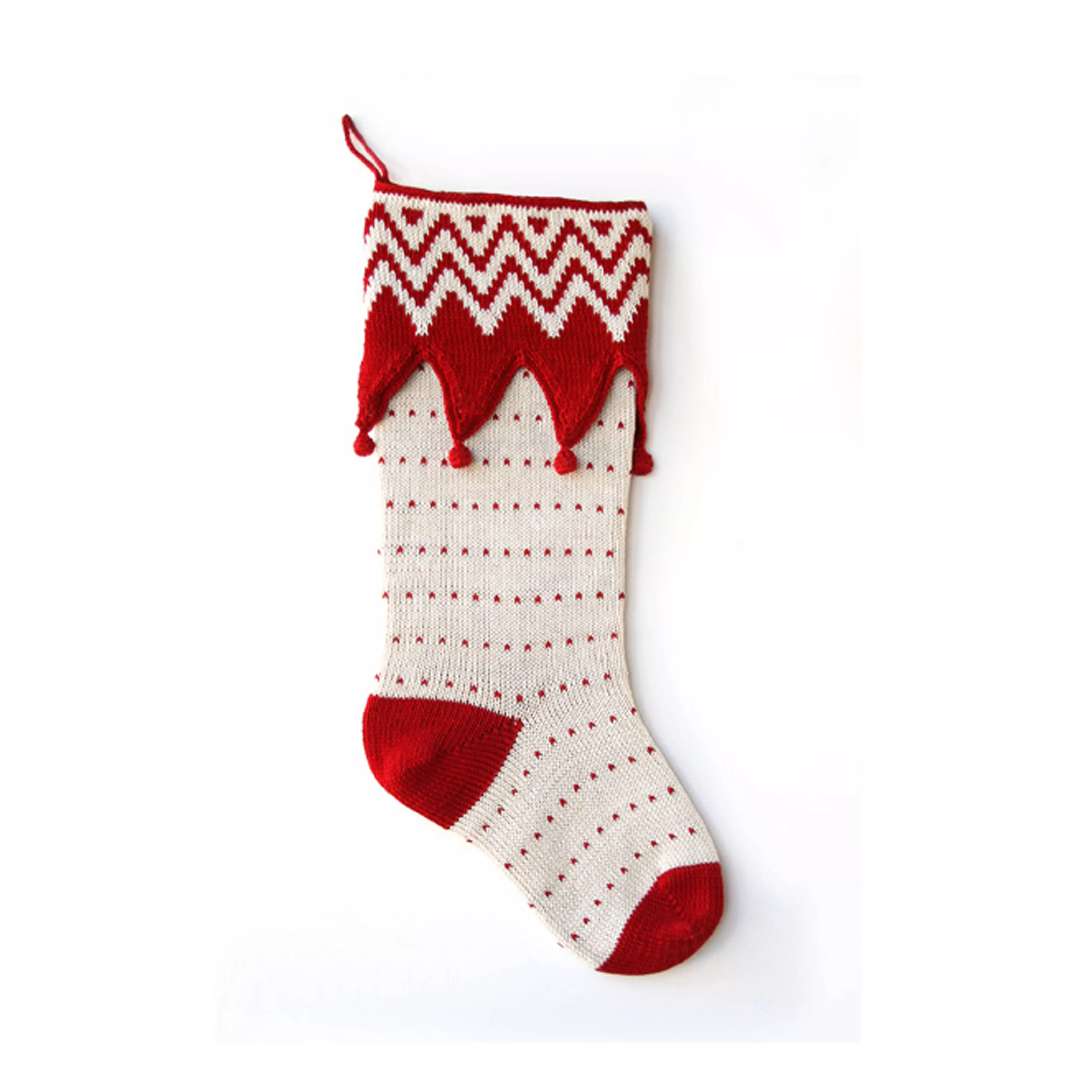 Zig Zag Elf Cuff Stocking
