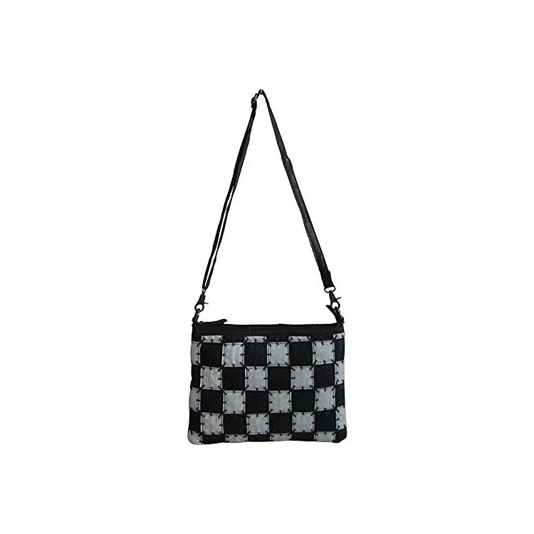 Zigzag Patterned Shoulder Bag for Women, Crossbody Style, Adjustable Strap - AmeriLeather