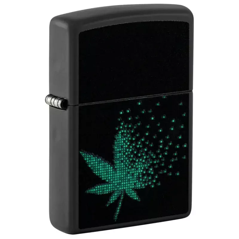 ZIPPO Pixel Leaf Design Lighter Black Matte - (1 Count)