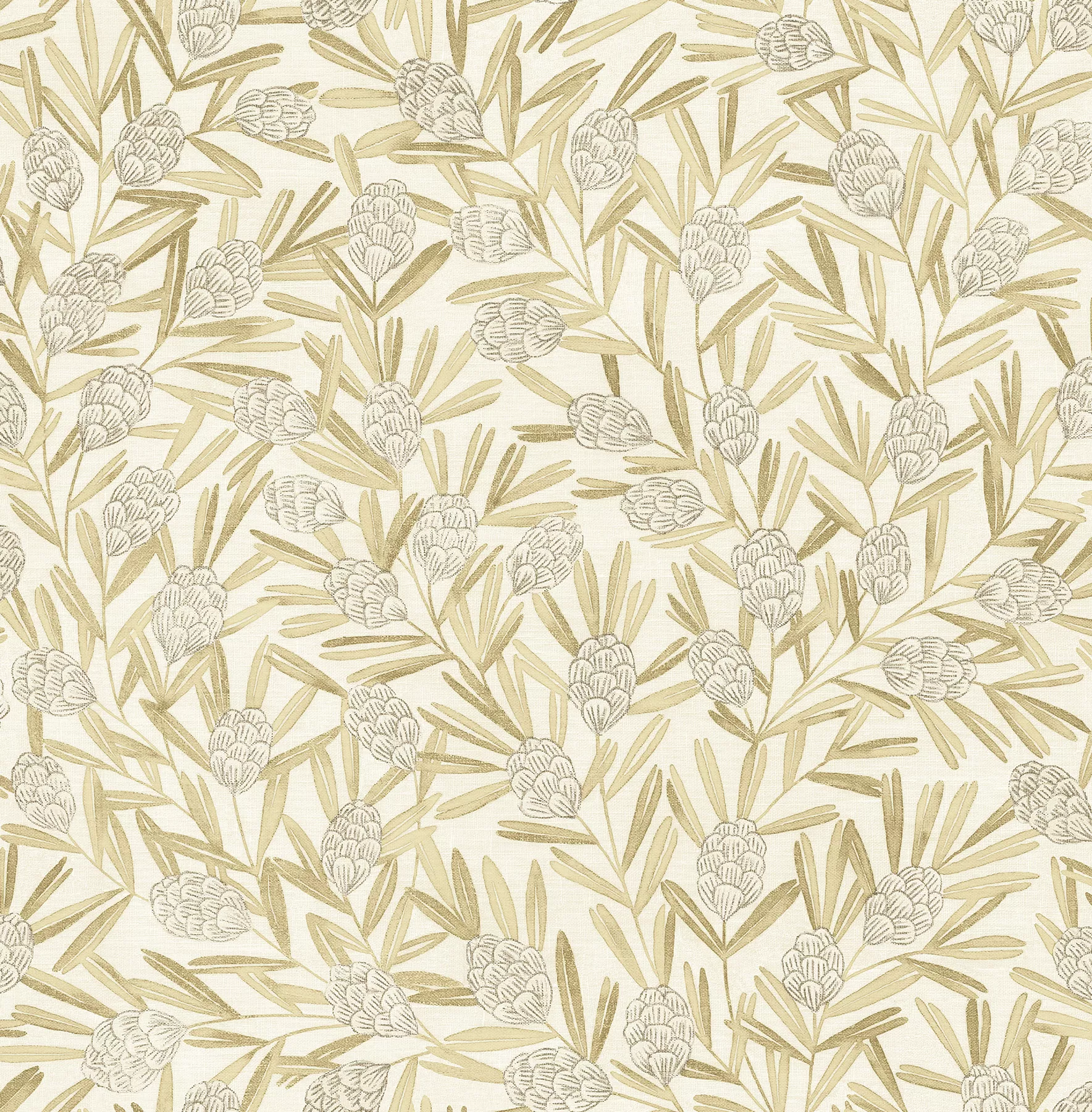 Zulma Gold Decorative Botanical Wallpaper (Set of 2)