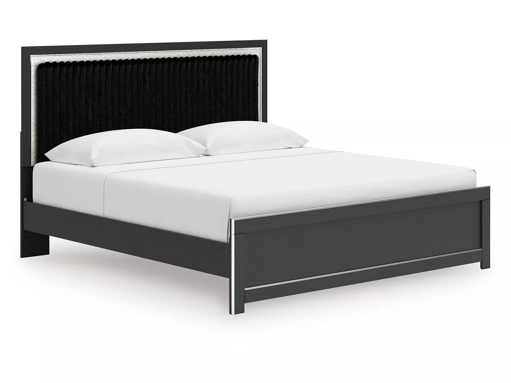 Zuraleus - Upholstered Panel Platform Bed With Roll Slats